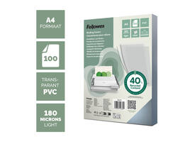 Voorblad Fellowes A4 PVC 180micron recycled 100 stuks