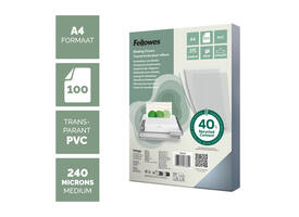 Voorblad Fellowes A4 PVC 240micron recycled 100 stuks