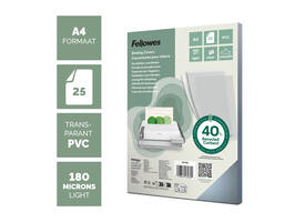 Voorblad Fellowes A4 PVC 180micron recycled 25 stuks