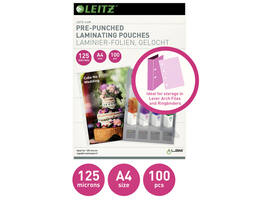 Lamineerhoes Leitz iLAM A4 met perforatieband 2x125micron EVA 100 stuks