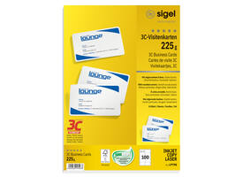 Visitekaart Sigel 85x55mm blanco 225gr ronde hoeken wit 100 stuks