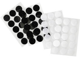 Klittenband Folia rond 2cm 15 stuks zwart 15 stuks wit