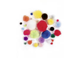Pompon Folia 30 stuks diverse kleuren en afmetingen 30 stuks