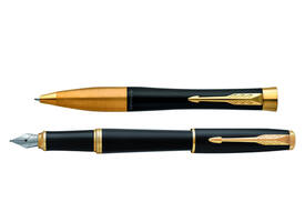 Balpen en vulpen Parker Urban matt black GT medium 2 stuks