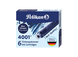 Inktpatroon Pelikan 4001 blauw/zwart 6 stuks