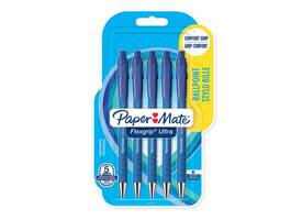 Balpen Paper Mate Flexgrip Ultra medium blauw blister à 5 stuks