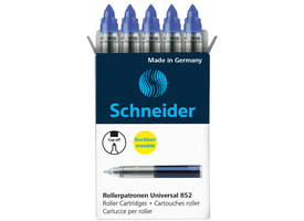 Rollerpenvulling Schneider 852 medium blauw 5 stuks