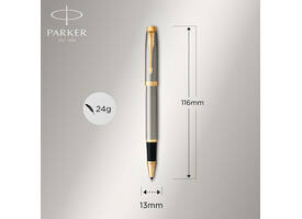 Balpen en Rollerpen Parker IM brushed metal GT medium 2 stuks