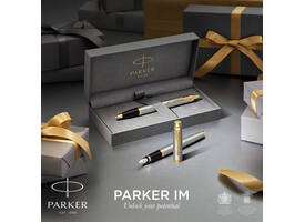 Balpen en Rollerpen Parker IM brushed metal GT medium 2 stuks