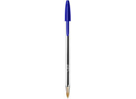 Balpen Bic Cristal medium blauw in tubo verpakking