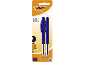Balpen Bic M10 medium blauw blister à 2 stuks