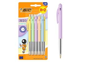 Balpen Bic M10 medium pastel assorti 8+2 gratis
