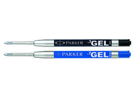 Gelschrijvervulling Parker Quink medium zwart blister à 1 stuk
