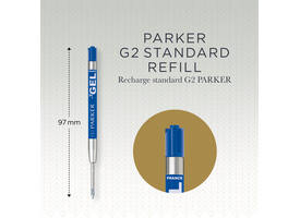 Gelschrijvervulling Parker Quink medium blauw blister à 1 stuk