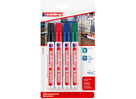Viltstift edding 3300 schuin 1-5mm assorti blister à 4 stuks