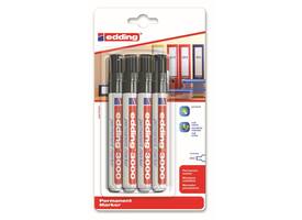 Viltstift edding 3000 rond 1.5-3mm zwart blister à 4 stuks