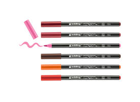 Brushpen edding 4200 porselein warme kleuren assorti etui à 6 stuks