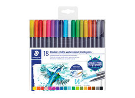 Brushpen Staedtler 3001 Marsgraphic duo 0.5-6mm blister à 18st ass