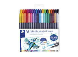 Brushpen Staedtler 3001 Marsgraphic duo 0.5-6mm blister à 36st ass