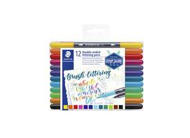 Brushpen Staedtler 3004 lettering duo 0.5-6mm  blister à 12st ass