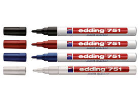 Paintmarker edding 751 op oliebasis 1-2mm wit