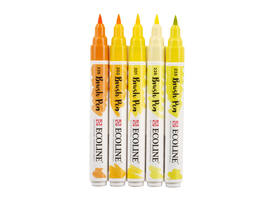 Brushpen Talens Ecoline set à 5 stuks geel