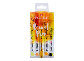 Brushpen Talens Ecoline set à 5 stuks geel