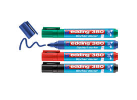 Viltstift edding 380 flipover rond 1.5-3mm assorti set à 4 stuks