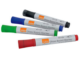 Viltstift Nobo glasbord assorti 4 stuks