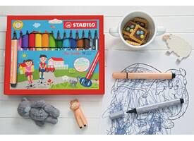 Viltstift STABILO Trio Scribbi 368/14 assorti etui à 14 stuks