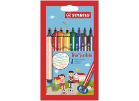Viltstift STABILO Trio Scribbi 368/8 assorti etui à 8 stuks