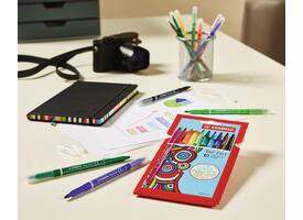 Viltstift STABILO Trio 2 in 1 assorti etui à 10 stuks