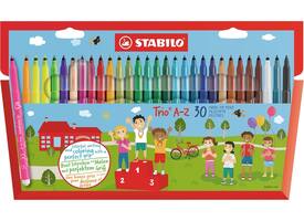 Viltstift STABILO Trio A-Z 378/30 assorti etui à 30 stuks