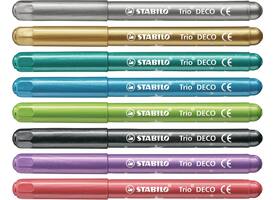 Viltstift STABILO Trio deco metallic assorti etui à 8 stuks