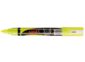 Krijtstift Uni-ball chalk rond 1.8-2.5mm fluor geel