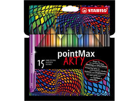 Viltstift STABILO pointMax 488/15 Arty medium assorti etui 15 stuks