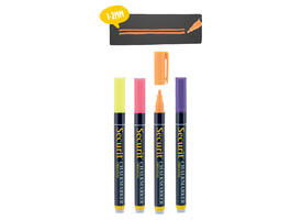Krijtstift Securit SMA-100 rond 1-2mm geel/oranje/roze/paars blister à 4 stuks