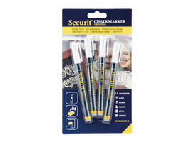 Krijtstift Securit SMA-100 rond wit 1-2mm blister à 4 stuks