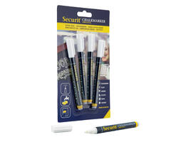 Krijtstift Securit SMA-100 rond wit 1-2mm blister à 4 stuks