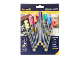 Krijtstift Securit SMA-100 rond ass 1-2mm blister à 7 stuks