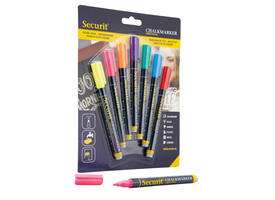 Krijtstift Securit SMA-100 rond ass 1-2mm blister à 7 stuks