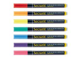 Krijtstift Securit SMA-100 rond ass 1-2mm blister à 7 stuks