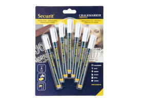 Krijtstift Securit SMA-100 rond wit 1-2mm blister à 7 stuks
