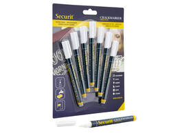 Krijtstift Securit SMA-100 rond wit 1-2mm blister à 7 stuks