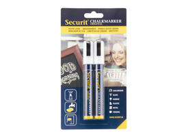 Krijtstift Securit SMA-510 schuin 2-6mm wit blister à 2 stuks