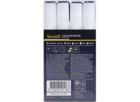 Krijtstift Securit SMA-510 schuin wit 2-6mm blister à 4 stuks