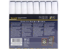 Krijtstift Securit SMA-510 schuin wit 2-6mm blister à 8 stuks