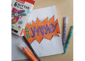 Viltstift Bruynzeel Kids assorti glitter 6 stuks