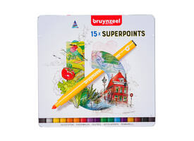 Viltstift Bruynzeel Creatives Superpoints assorti blik à 15 stuks