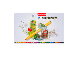 Viltstift Bruynzeel Creatives Superpoints assorti blik à 25 stuks